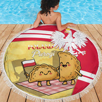 Poland Pierogi Beach Blanket Polish Dumplings With Coat Of Arms