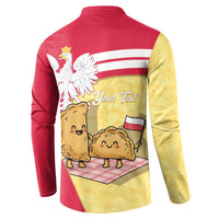 Personalised Poland Pierogi Button Sweatshirt Polish Dumplings With Coat Of Arms
