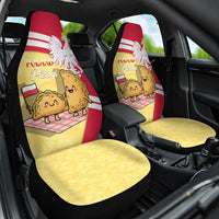 Poland Pierogi Car Seat Cover Polish Dumplings With Coat Of Arms