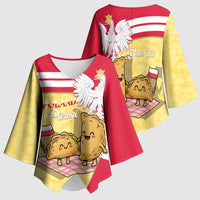 Personalised Poland Pierogi Kimono Sleeve Blouse Polish Dumplings With Coat Of Arms