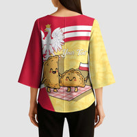 Personalised Poland Pierogi Kimono Sleeve Blouse Polish Dumplings With Coat Of Arms