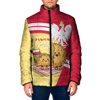 Personalised Poland Pierogi Padded Jacket Polish Dumplings With Coat Of Arms