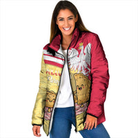 Personalised Poland Pierogi Padded Jacket Polish Dumplings With Coat Of Arms