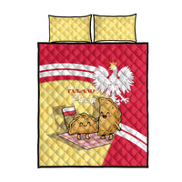 Poland Pierogi Quilt Bed Set Polish Dumplings With Coat Of Arms