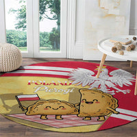 Poland Pierogi Round Carpet Polish Dumplings With Coat Of Arms