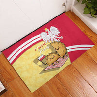 Poland Pierogi Rubber Doormat Polish Dumplings With Coat Of Arms