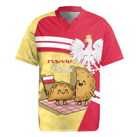 Personalised Poland Pierogi Rugby Jersey Polish Dumplings With Coat Of Arms