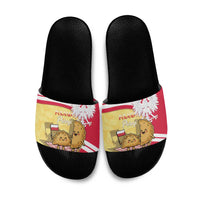 Poland Pierogi Slide Sandals Polish Dumplings With Coat Of Arms