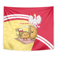 Poland Pierogi Tapestry Polish Dumplings With Coat Of Arms