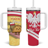 Personalised Poland Pierogi Tumbler With Handle Polish Dumplings With Coat Of Arms