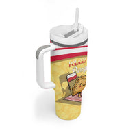 Personalised Poland Pierogi Tumbler With Handle Polish Dumplings With Coat Of Arms