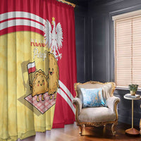 Poland Pierogi Window Curtain Polish Dumplings With Coat Of Arms