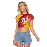Mermaid of Warsaw Poland Raglan Cropped T Shirt Polish Capital City Grunge Style