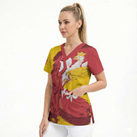 Mermaid of Warsaw Poland Scrub Top Polish Capital City Grunge Style