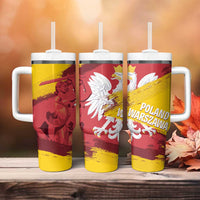 Mermaid of Warsaw Poland Tumbler With Handle Polish Capital City Grunge Style