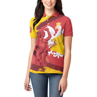 Mermaid of Warsaw Poland Women Polo Shirt Polish Capital City Grunge Style