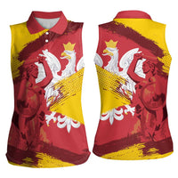 Mermaid of Warsaw Poland Women Sleeveless Polo Shirt Polish Capital City Grunge Style