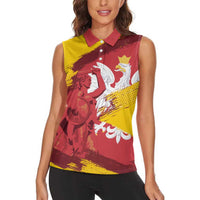 Mermaid of Warsaw Poland Women Sleeveless Polo Shirt Polish Capital City Grunge Style