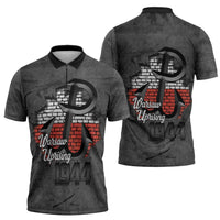 Warsaw Uprising 1944 Poland Zipper Polo Shirt Polish Anchor Kotwica