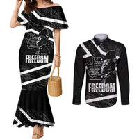 South Africa Freedom Day Couples Matching Mermaid Dress and Long Sleeve Button Shirt Nelson Mandela With Map