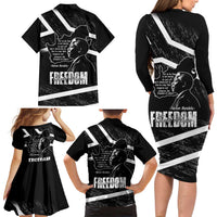 South Africa Freedom Day Family Matching Long Sleeve Bodycon Dress and Hawaiian Shirt Nelson Mandela With Map