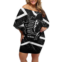 South Africa Freedom Day Family Matching Off Shoulder Short Dress and Hawaiian Shirt Nelson Mandela With Map