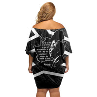 South Africa Freedom Day Family Matching Off Shoulder Short Dress and Hawaiian Shirt Nelson Mandela With Map