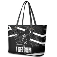 South Africa Freedom Day Leather Tote Bag Nelson Mandela With Map