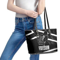 South Africa Freedom Day Leather Tote Bag Nelson Mandela With Map