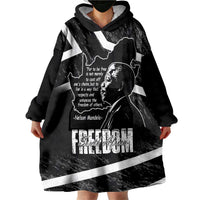 South Africa Freedom Day Wearable Blanket Hoodie Nelson Mandela With Map