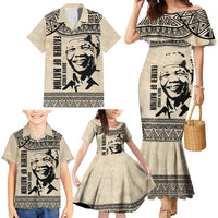South Africa Nelson Mandela - Father Of Nation Family Matching Mermaid Dress and Hawaiian Shirt Vintage African Pattern
