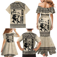 South Africa Nelson Mandela - Father Of Nation Family Matching Mermaid Dress and Hawaiian Shirt Vintage African Pattern