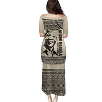 South Africa Nelson Mandela - Father Of Nation Family Matching Puletasi and Hawaiian Shirt Vintage African Pattern