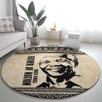 South Africa Nelson Mandela - Father Of Nation Round Carpet Vintage African Pattern