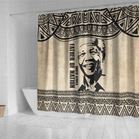 South Africa Nelson Mandela - Father Of Nation Shower Curtain Vintage African Pattern