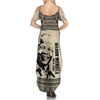 South Africa Nelson Mandela - Father Of Nation Summer Maxi Dress Vintage African Pattern