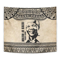South Africa Nelson Mandela - Father Of Nation Tapestry Vintage African Pattern