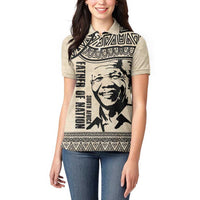 South Africa Nelson Mandela - Father Of Nation Women Polo Shirt Vintage African Pattern