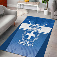 Custom Greece Football Area Rug Go Ethniki Coat Of Arms Style