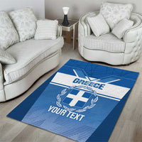 Custom Greece Football Area Rug Go Ethniki Coat Of Arms Style