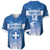 Custom Greece Football Baseball Jersey Go Ethniki Coat Of Arms Style