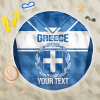 Custom Greece Football Beach Blanket Go Ethniki Coat Of Arms Style