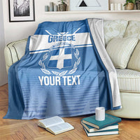 Custom Greece Football Blanket Go Ethniki Coat Of Arms Style