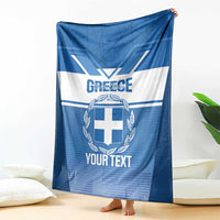 Custom Greece Football Blanket Go Ethniki Coat Of Arms Style