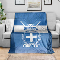 Custom Greece Football Blanket Go Ethniki Coat Of Arms Style