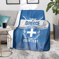 Custom Greece Football Blanket Go Ethniki Coat Of Arms Style
