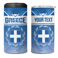 Custom Greece Football 4 in 1 Can Cooler Tumbler Go Ethniki Coat Of Arms Style