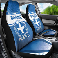 Custom Greece Football Car Seat Cover Go Ethniki Coat Of Arms Style