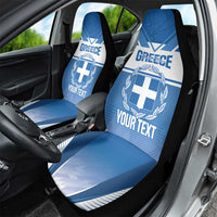Custom Greece Football Car Seat Cover Go Ethniki Coat Of Arms Style