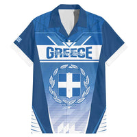 Custom Greece Football Family Matching Mermaid Dress and Hawaiian Shirt Go Ethniki Coat Of Arms Style